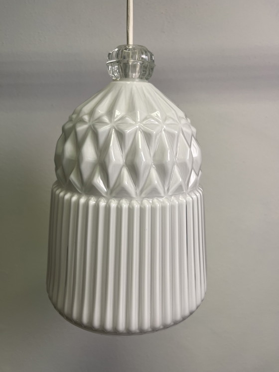 Image 1 of Set van 3 IKEA Vanadin opaalglas hanglampen