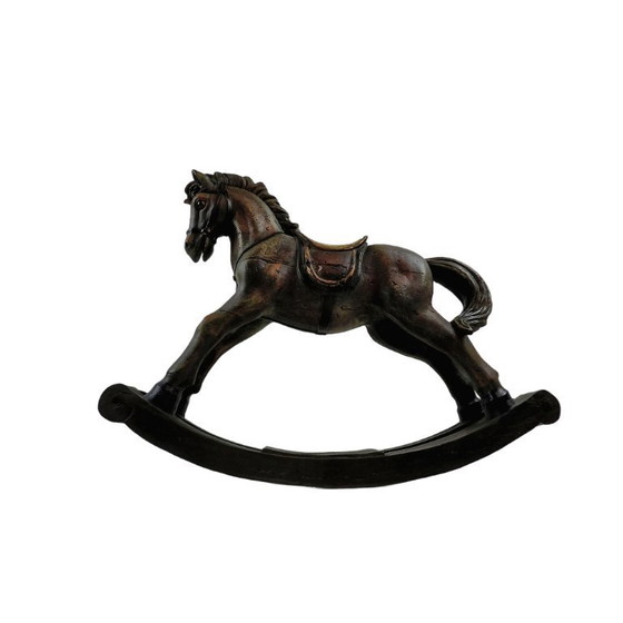 Image 1 of Stoer Houten Schommelpaard – Retro / Vintage Decoratie