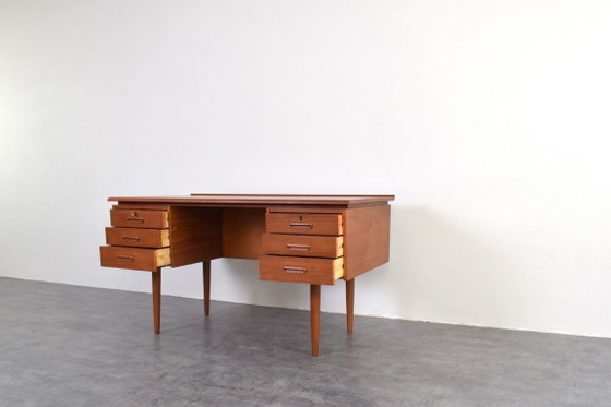 Image 1 of Mid-Century Danish Teak Executive Desk, 1960s.
