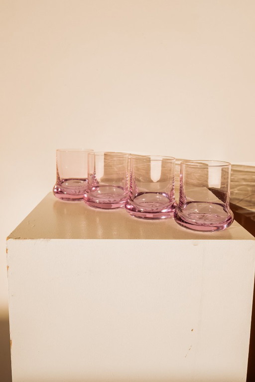 Vintage Italian lilac glasses, set of 4