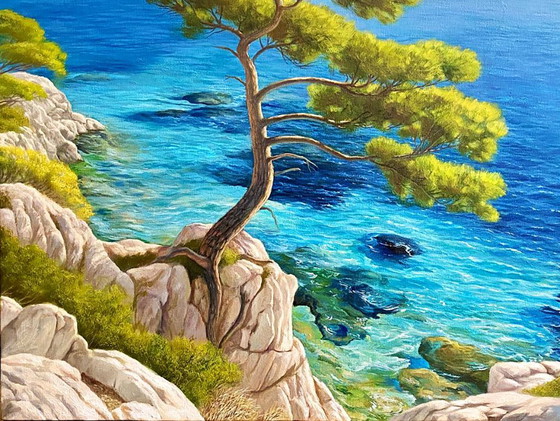 Originales Ölgemälde: Meereslandschaft, Felsen, Natur, Meeresbrise – Gemälde & Zeichnungen, Canvas (photo 4 of 6)
