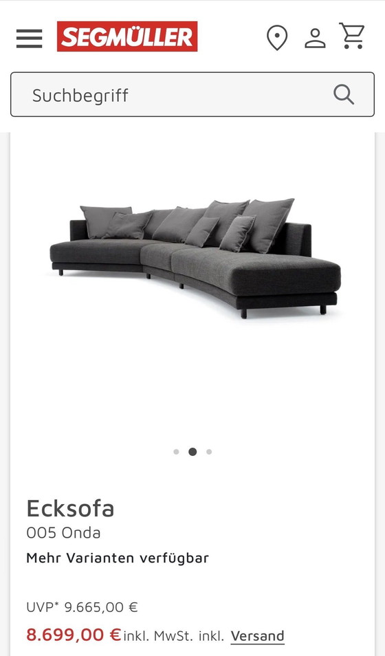 Image 1 of Rolf Benz Ecksofa Onda 005 schwarzgrijs Designersofa