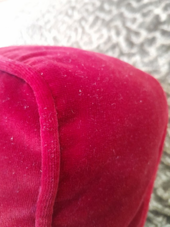 Donghia Sessel & Ottoman, Samt, Stoff, Rot, Classicisme (Foto 7 von 7)
