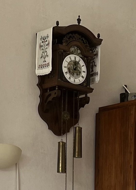 Image 1 of Antique/Vintage Original Dutch Sallander Clock of Solid Wood