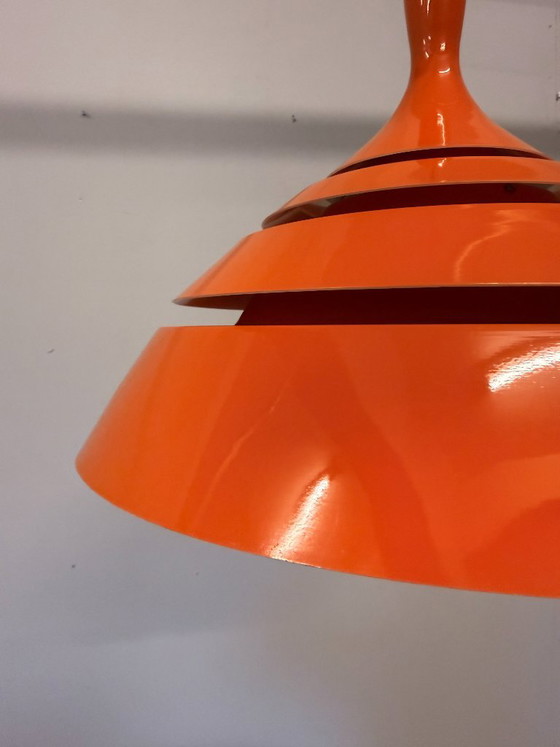 Schnieder Leuchten Pendant lamp – Orange – 70s – Metal (photo 10 of 12)