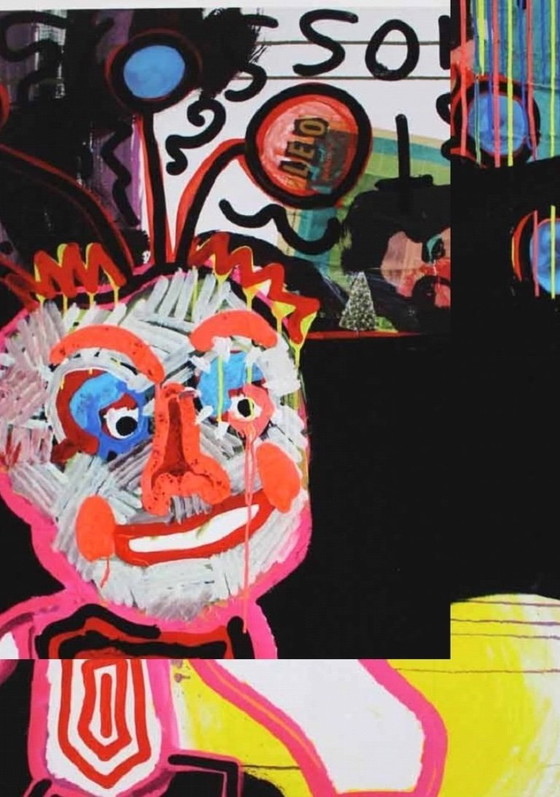 Image 1 of En route pour Miami – Tirage giclée en édition limitée signé à la main par Paul Kostabi | Art néo-expressionniste contemporain