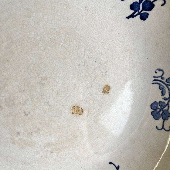 Image 1 of Low Terre de Fer KG Lunéville salad bowl, "Jane" model, blue, 1890-1915