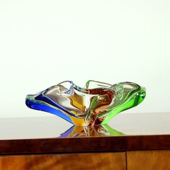 Image 1 of Design Art Rhapsody Collection Glass Bowl By Frantisek Zemek, Czechoslovakia 1960s
