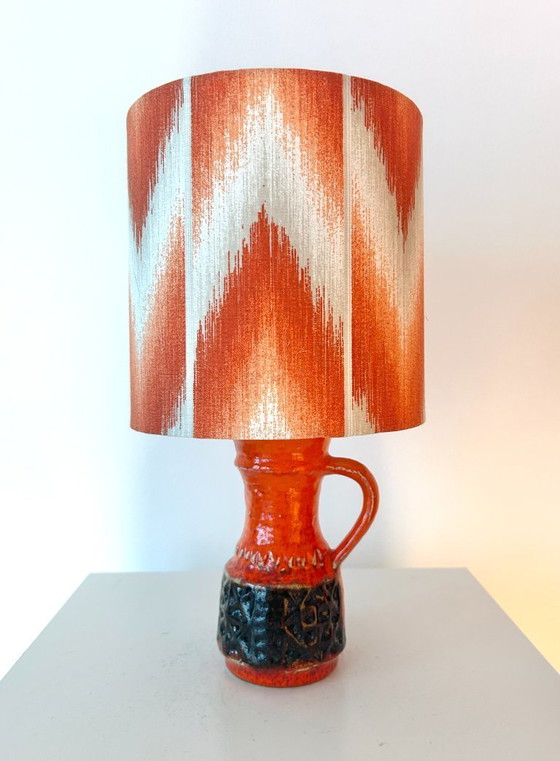 Image 1 of Lampe de table Fat Lava - fabriquée à partir d'un vase Jasba original des années 1970.