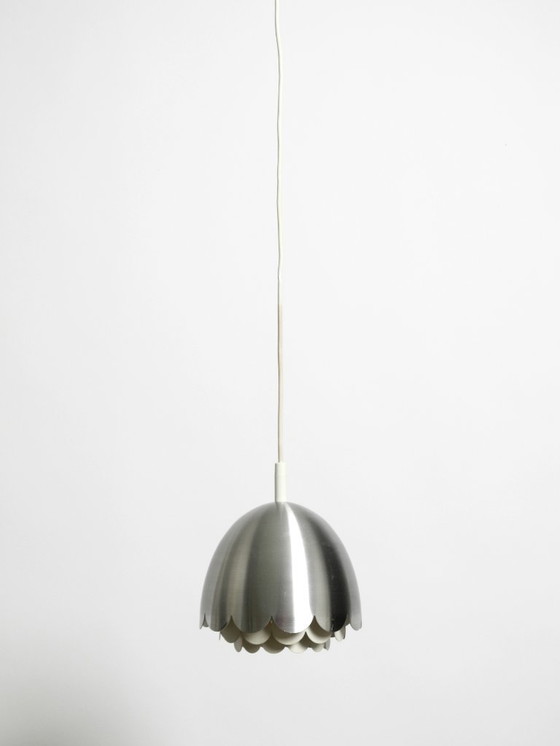 Image 1 of Magnifique petite lampe suspendue Space Age originale des années 1960 par Doria en aluminium et métal