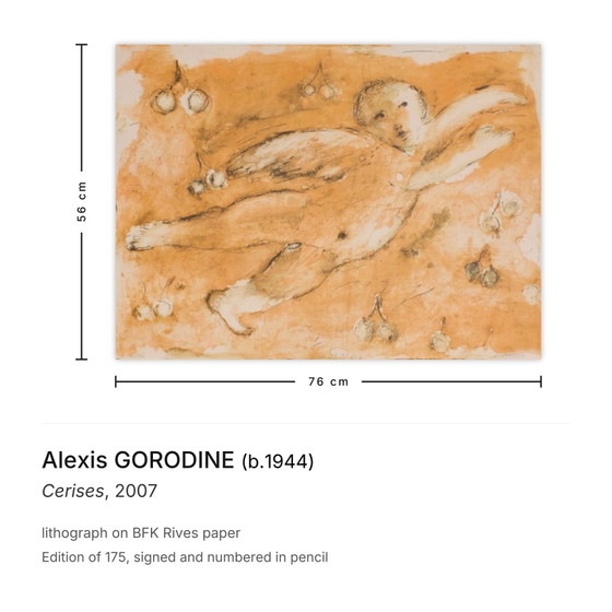 Image 1 of Alexis GORODINE Cerises Litografía firmada 2007