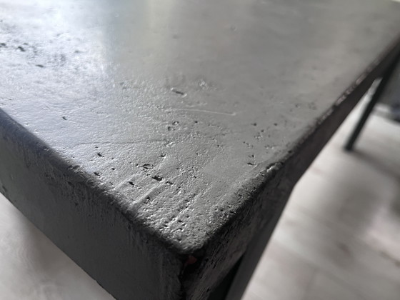 Sturdy Concrete-Look Dining Table – Metal, Wood (photo 5 of 5)
