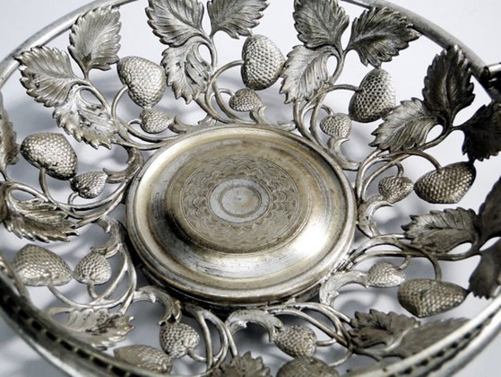 Cesta de frutas de Fraget, Polonia, principios del siglo XX. – Accesorios de mesa, Metal, Silver (photo 9 of 11)