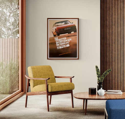 🏁 Porsche 924 « Bester Sportwagen bis 2000 cm³ » – 1979 – Affiche originale / Plakat | 102 × 76 cm | Allemagne