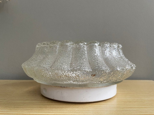 Clear glass wall or ceiling flush mount light