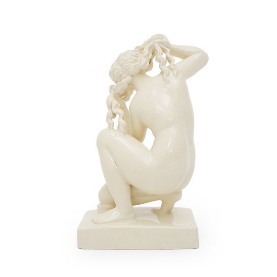 Image 1 of Escultura "Venus de Rodas" en cerámica esmaltada blanca de Icaro Rodi, años 30