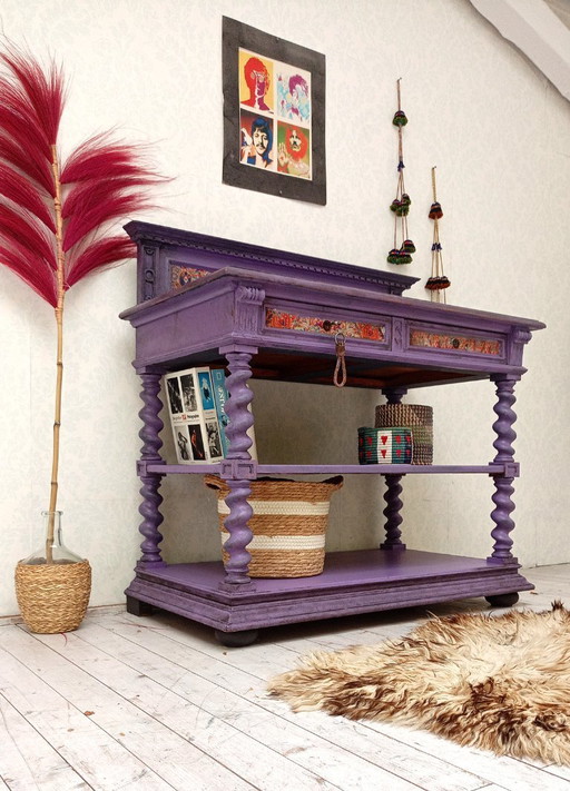 Bohemian Style Wooden Sideboard