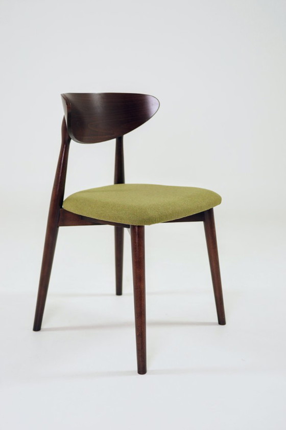 Image 1 of Eetkamerstoelen set van 4 sauvage groene bekleding hout kleur te kiezen