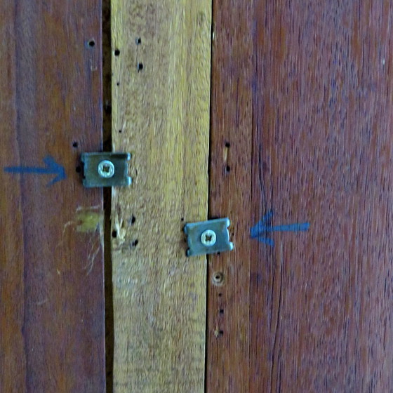 Image 1 of Vintage mid-century 4-door teak closet, 1960s