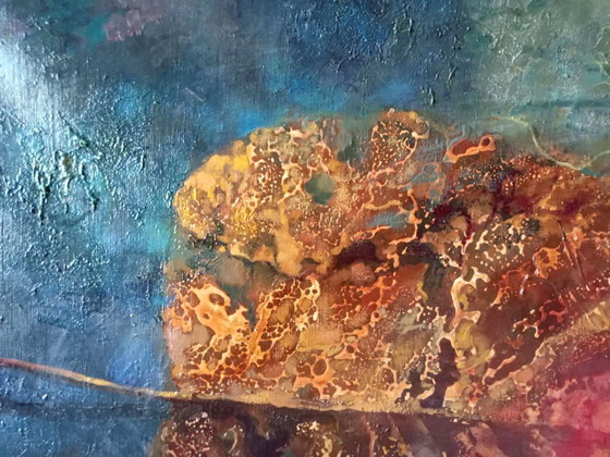 Original Oil Painting Abstract Expressionism Symbolism Autumn Leaves Two – Paintings & Drawings, Canvas (photo 4 of 9)