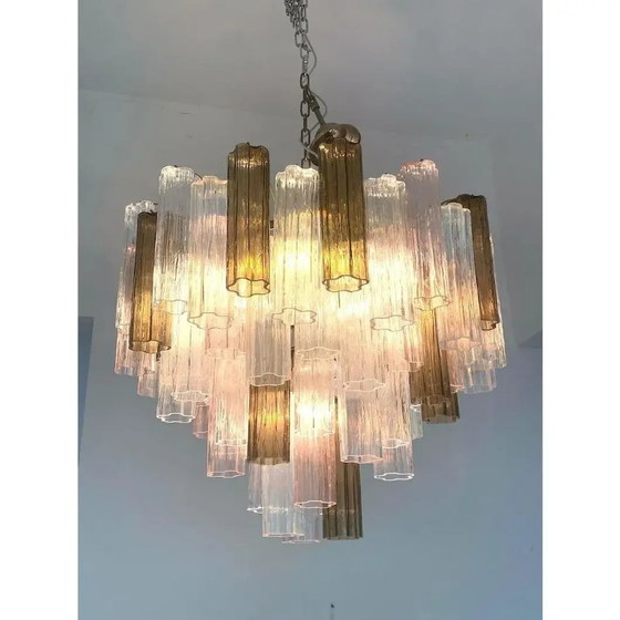 Image 1 of Lustre Spoutnik de luxe en verre de Murano – Tronchi multicolore de style Mazzega