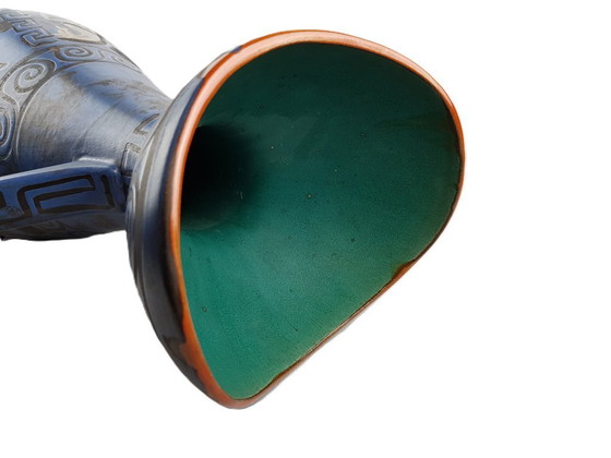 Image 1 of XL Vintage CERAMANO Keramische Handvat Vaas "Pergamon" Decor - Hanns Welling Ontwerp, West-Duits Aardewerk 1960