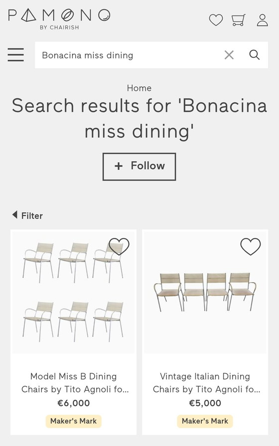 Image 1 of 6x BONACINA Miss B Design Stühle 1990er Jahre