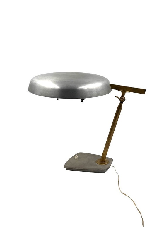 Image 1 of Oscar Torlasco, brass desk / table lamp, Prod. Lumi, circa 1960s