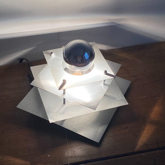 Image 1 of Wandleuchten im Stil des Weltraumzeitalters. 1970. Gebürsteter Edelstahl.