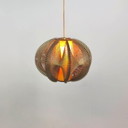 1960s string lamp. Gold wire with a plastic frame. Mid-century