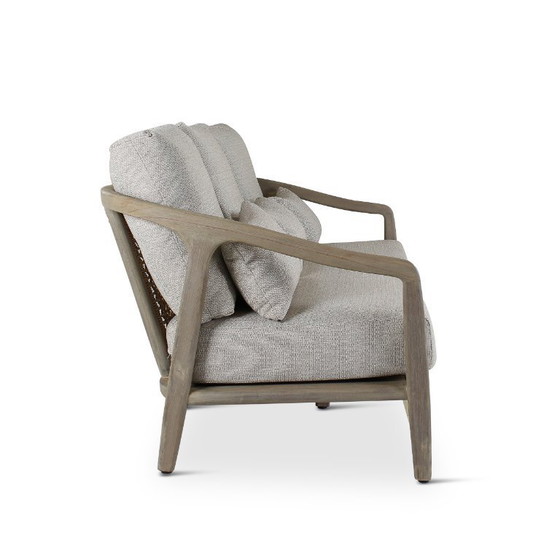 Image 1 of Ensemble de salon en teck gris, canapé 2 places + canapé 3 places + table basse