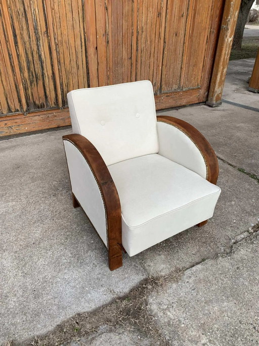 Poltrona Ungherese Art D3co, Restaurata Anni '30