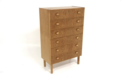 Cassettiera scandinava "Tallboy" in rovere, Svezia, 1960