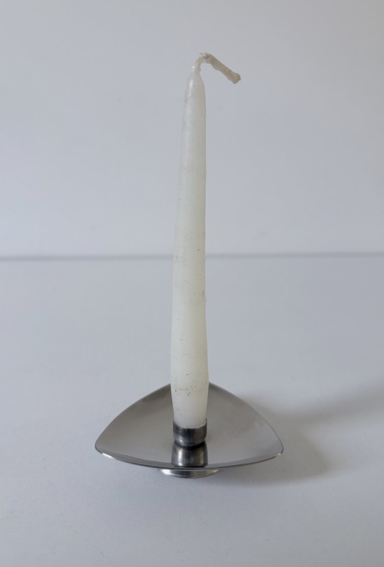Dänisches Mid-Century Design Set von 6 Kerzenhaltern – Metal, rvs (photo 3 of 6)