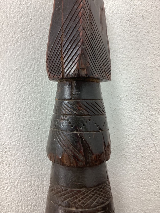 Image 1 of Antieke Vintage Noord-Afrikaanse Houten Vijzel Met Stamper
