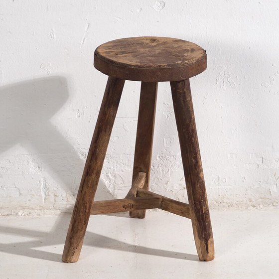 Taburete primitivo antiguo (c.1900) #28 (photo 7 of 16)