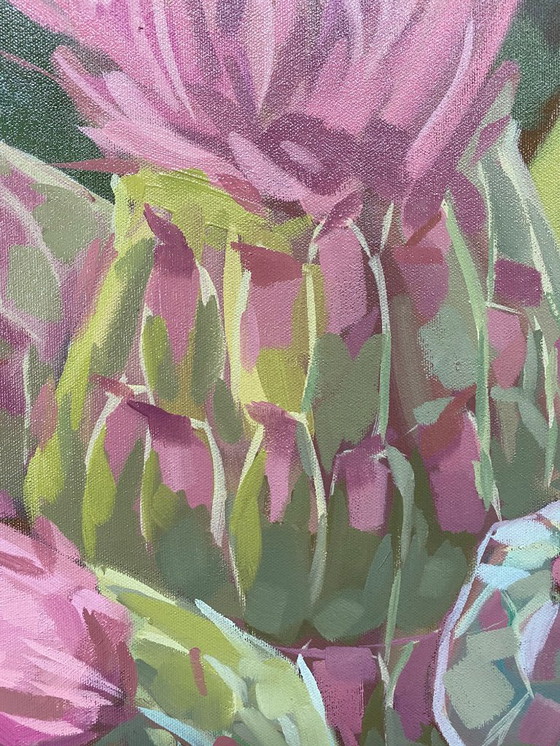 Image 1 of Cardi nella luce estiva, olio su tela, 100x70 cm, Sandra Kolondam