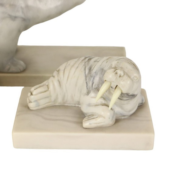 Set vintage di 3 statuette di animali in marmo artificiale Inuit Canada – Sculture, Plastic (photo 17 of 19)
