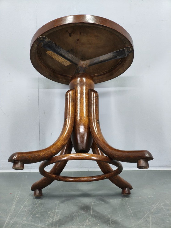 Image 1 of Bentwood Swivel Piano Stool Tatra Nabytok, Czechoslovakia 1940s