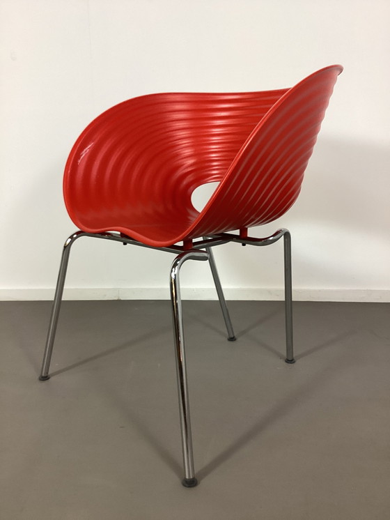 Image 1 of 5 sedie di design impilabili degli anni Novanta, in poliestere cromato