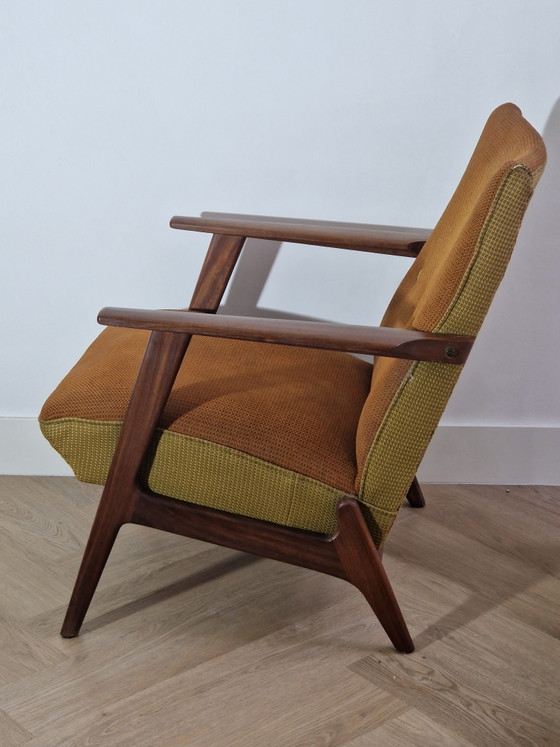 Teak Armchair, 60s-70s – Textile, Wood (photo 3 of 8)