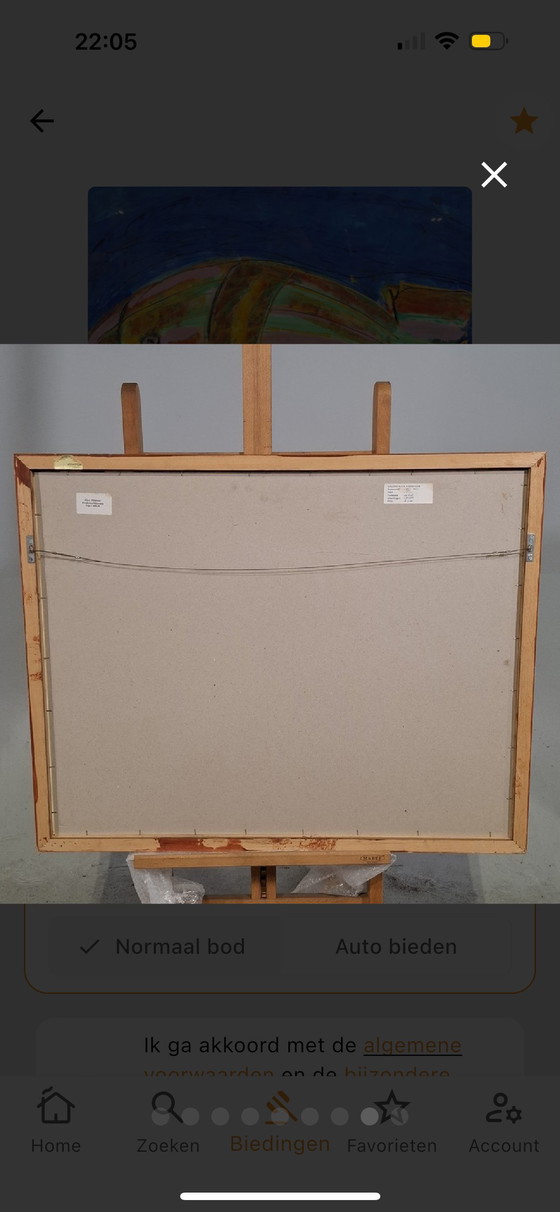 Image 1 of Maya Wildevuur - origineel werk - acryl schilderij - ingelijst - 90x70 cm -Vis