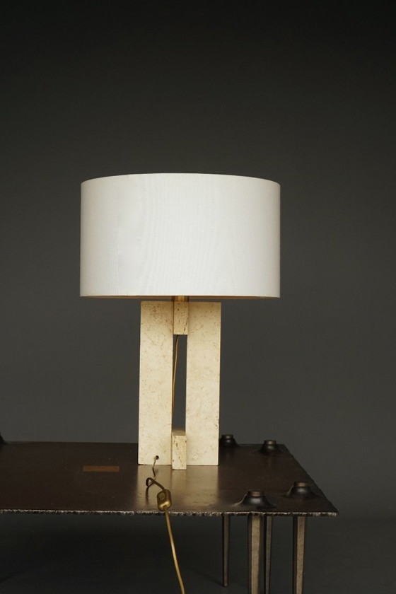 Image 1 of Mid-Century Table Lamp in Travertine, Italy, 1970s