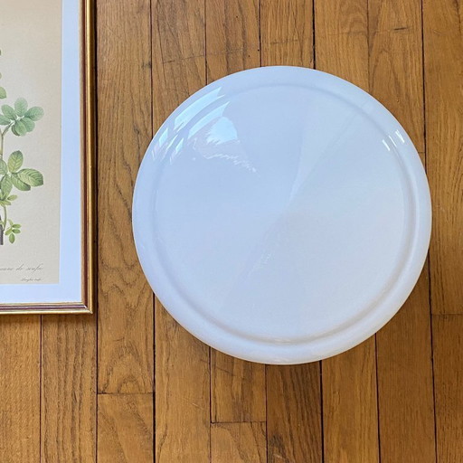 Opalglas-Kugel-Deckenleuchte, 30 cm, weiß, Wandmontage, Edelstahlfuß