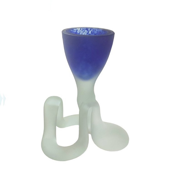 Handgemaakte Studio Kaarsenhouder van Eugeniusz Kość voor Huta Jagoda, jaren 90 – Kandelaars en kaarsen, Glass (photo 3 of 5)