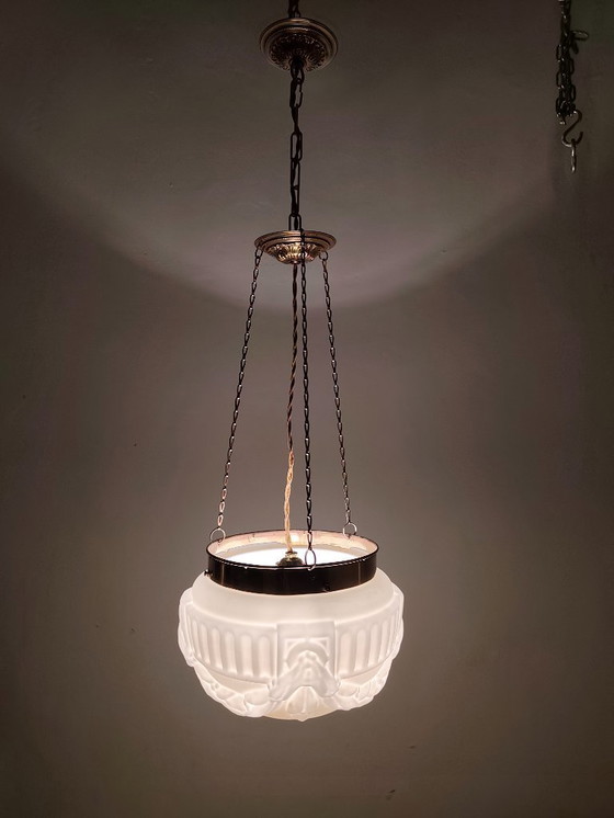 Image 1 of "Art Nouveau" ceiling lamp. Spain, 1930s.