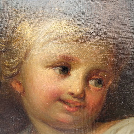 Image 1 of Ritratto di bambino "Ragazzo con cane", Scuola francese, XIX secolo - Francia