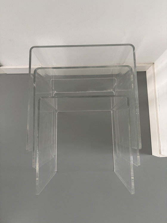 Image 1 of Tavolini laterali vintage in plexiglass