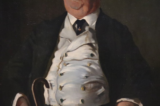 Image 1 of Pintura al óleo sobre lienzo, Retrato del Sr. Minney, siglo XX