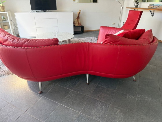 Image 1 of Canapé 3 places Exclusive de Sede DS-102 en cuir rouge haut de gamme